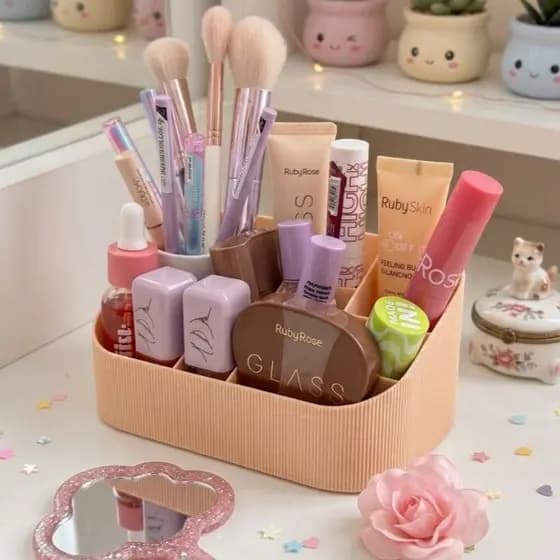 Organizador de Maquiagem Multifuncional para Pincéis, para Bancada, Penteadeira e Banheiro, Organizador de Cosméticos