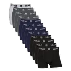 Kit 12 Cuecas Boxer PoloWear Microfibra Sem Costura Masculinas Cueca Box Adulto Confortável Sortidas