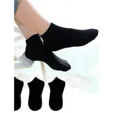 Kit 12 Pares Meia Preto e Branco  Infantil Meninos e Meninas Cano Alto e Curto Basica 3-12ANOS