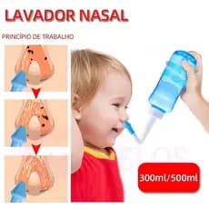 Higienizador Lavagem Nasal Ducha Garrafa 300 Ml E 2 Bicos