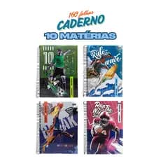 Caderno Universitário Sport10 Matérias Capa Dura 160 Folhas Jandaia