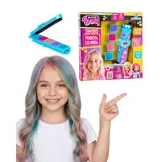 PRANCHA INFANTIL PARA CARNAVAL PINTAR CABELO 4 CORES MAKEBRINQ HAIR STILE