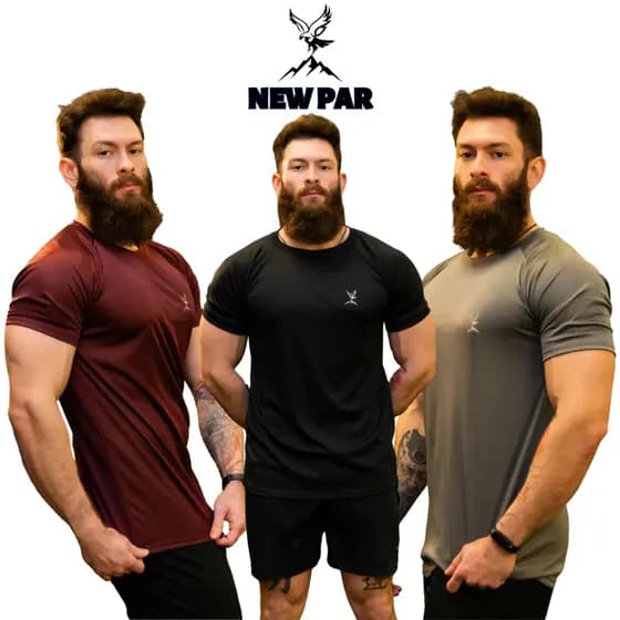 Kit 3 Camiseta Dry Fit Masculina Treino Academia Corrida Esporte