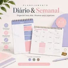 Planner Semanal Planner Diário Organizador de Tarefas 50 Folhas Metas Agenda Bloco Planejamento
