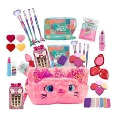 kit Maquiagem infantil 11 itens Lindo Sombra Unha Pinceis Skin Care