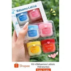 Kit Com 4 Unidades De Hidratante labial Lip Gloss  Anti Rachaduras Para Cuidados Intensivos Dos  Lábios.