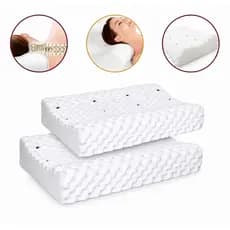 Kit 02 Travesseiro Cervical Ortopédico Magnetico Infravermelho Terapêutico Pillow Contour Anti Ronco