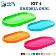Kit 4 Bandejas Oval (22x13 cm) - Várias Cores