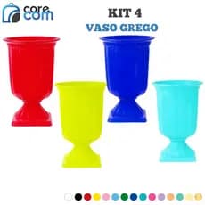Kit 4 Vaso Grego (19x9 cm) - Várias Cores