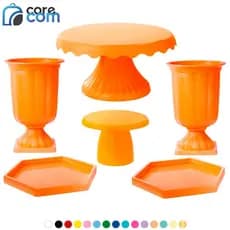 Kit - 1 Boleira Cake Renda 19, 2 Vasos Gregos, 2 Mini Sextavada, 1 Mini Cake Slim