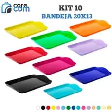 Kit 10 Bandejas (20x13 cm) - Várias Cores