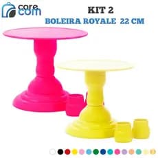 Kit 2 Boleira Royale (22 cm) - Várias Cores