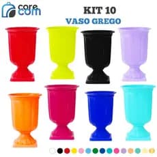 Kit 10 Vaso Grego (19x9 cm) - Várias Cores