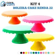 Kit 4 Boleiras Cake Renda (22x11 cm) - Várias Cores