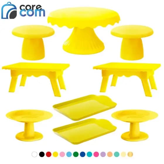 Kit 1 Boleira Cake 19, 2 mini Cogumelo, 2 Mesinha, 2 band 20x13, 2 Mini Cake