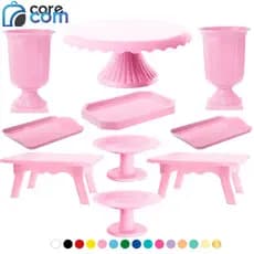 1 Boleira Cake Renda 22, 2 Vaso Grego, 2 Bandeja 20x13, 2 Mesinhas, 2 Mini Cake, 1 Band Lapidadinha
