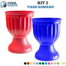Kit 2 Vaso Romano (18x13 cm) - Várias Cores