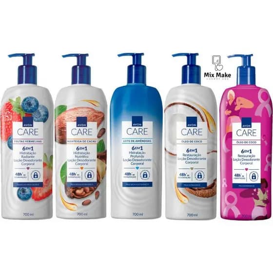 Loção Desodorante Corporal Avon Care - 700 ml - Cereja ou Macadâmia ou Amêndoas ou Cacau ou Jojoba e Karité