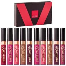 Presente Avon Power Stay Batom Liquido Matte 16 horas Longa duração Resistente + Caixa para presente