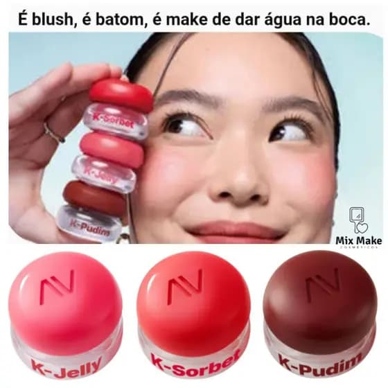 K-Beauty Balm Multifuncional (Batom Blush) Avon Lançamento K-Sorbet ou K-Jelly ou K-Pudim Trend Asiática Coleção Sweets