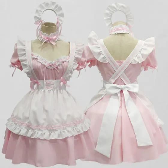 Fantasia de empregada, cosplay japonês, roupa de estudante fofa, vestido de travestismo, traje de empregada Lolita, fant