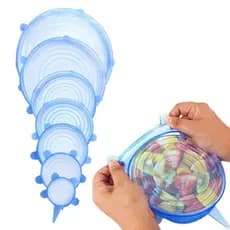 Kit 6 Tampas Silicone Reutilizável Elástica Tapoer Panela - Envio Imediato