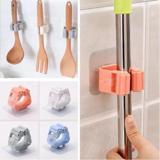5/10 Pcs Rosa/Cinza Mop Suporte Vassoura Utensílios Multiuso Suporte rganizadores De Vassouras E Rodos Mop