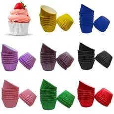 100 Forminha Forma Forneável para Cupcake e Mini Cupcake Muffin Reiki