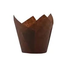 Forma Tulipa Forneável Marrom 5x5cm c/ 25un Muffin Cupcake Ultrafest