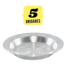 Kit 5 Pratos Merenda Escolar Alumínio Reforçado N 22 Jogo Almoço Jantar Bares Restaurantes