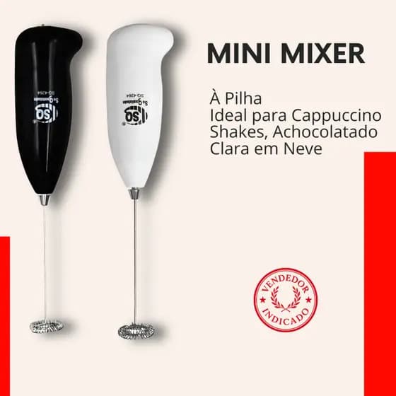 Mini Mixer Misturador Batedor Elétrico Portatil para Clara de Ovos Capuccino Shake Bebidas