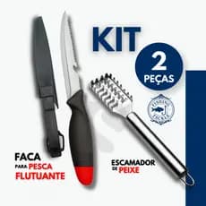 Faca de Pesca Kit 2 ou 1 Peça Fileteira Flutuante com Descamador de Peixe Pescadores Profissional