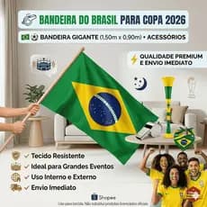 Bandeira do Brasil Copa do Mundo Grande 1,50m x 0,90m | Cores Fortes e Nítidas | Oficial para Eventos | Decoração Jogos