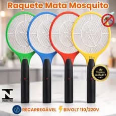 Raquete Elétrica Mata Mosquito Recarregável Insetos Dengue
