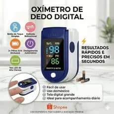 Oxímetro Digital Portátil de Dedo – Pulso - Medição SpO2 e Batimentos Cardíacos | Tela LED