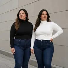 Kit 2 Blusas Cacharrel Feminina Plus Size Gola Alta Segunda Pele Inverno