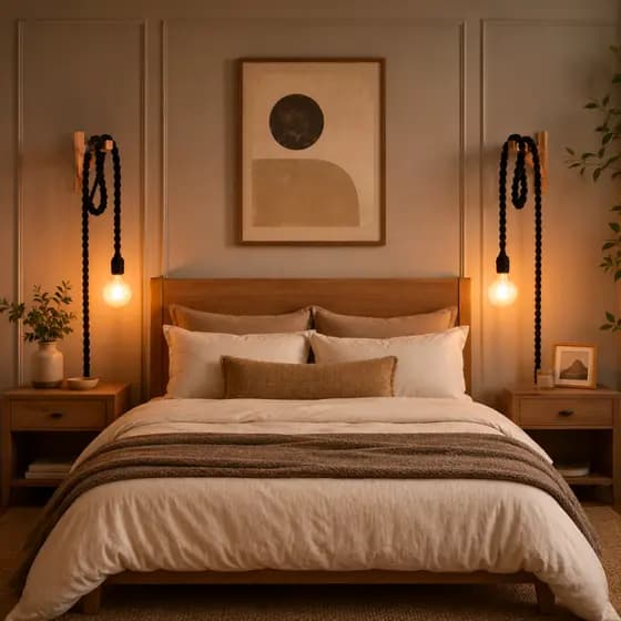 Kit 2 Luminária Para Cabeceira de Cama Abajur de Parede Decoração de Casa Chique