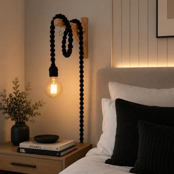 Luminária de Cabeceira Para Quarto Pendente de Parede Decoração Casa Rústica