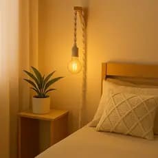 Luminária Quarto Casal Abajur de Cabeceira Decoração Para Casa Rústico Moderno