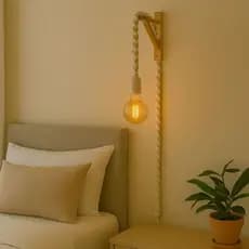 Abajur de Parede Luminária Para Cabeceira de Cama Decoração de Casa + Mão Francesa