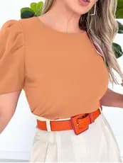 Blusa  duna feminina  soltinha manga bufante moda verão elegante
