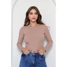 Blusa manga longa cropped moda feminina 2024