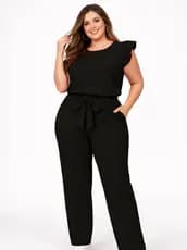 PLUS SIZE Conjunto Social Crepe Duna PLUS SIZE - Calça Reta com bolso e Blusa Elegante
