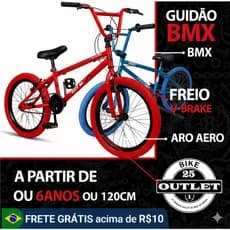 Bicicleta Aro 20  Pro Cros BMX Infantil Aro Aero V-Brake