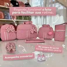 Kit Bolsa Maternidade com Borboletas para Bebê Menina