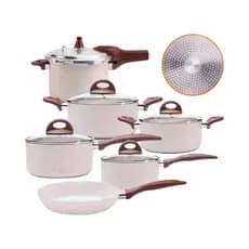 Brinox - Jogo de Panelas Antiaderente Ceramic Life 5 Peças+ panela de pressao