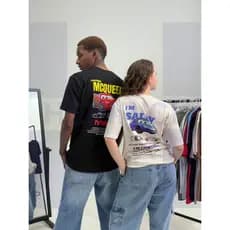 Conjunto camisetas MCQUEEN e SALLY unissex oversized streetwear camisa kit casal couple