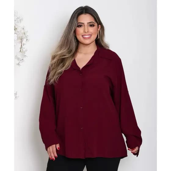 Camisa social plus size G1 G2 G3 camisa manga longa plus moda evangélica