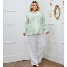 Camisa social de listras plus size camisa listrada plus