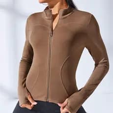 Jaqueta Casual de ioga, jaqueta esportiva curta para mulheres, roupa Fitness, Slim fit, modelagem corporal, zíper, jaque